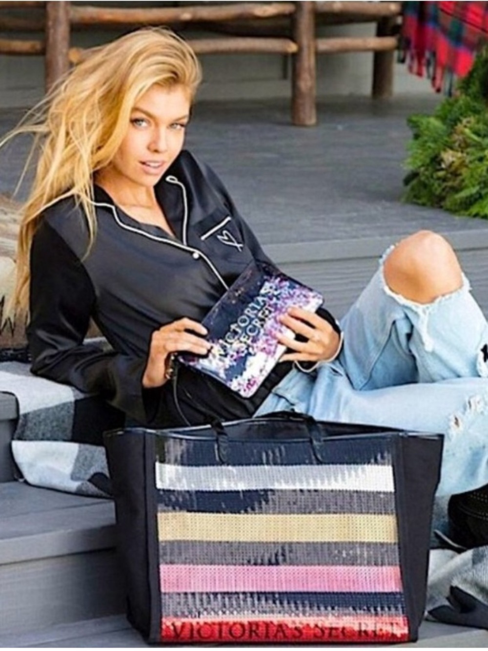 NEW! Victoria's Secret Sequin Tote Bag